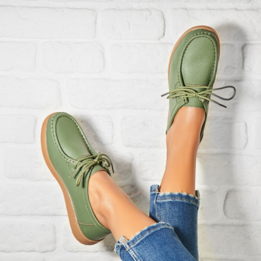 Mocasini dama Piele Naturala Verzi Harla - Img 3