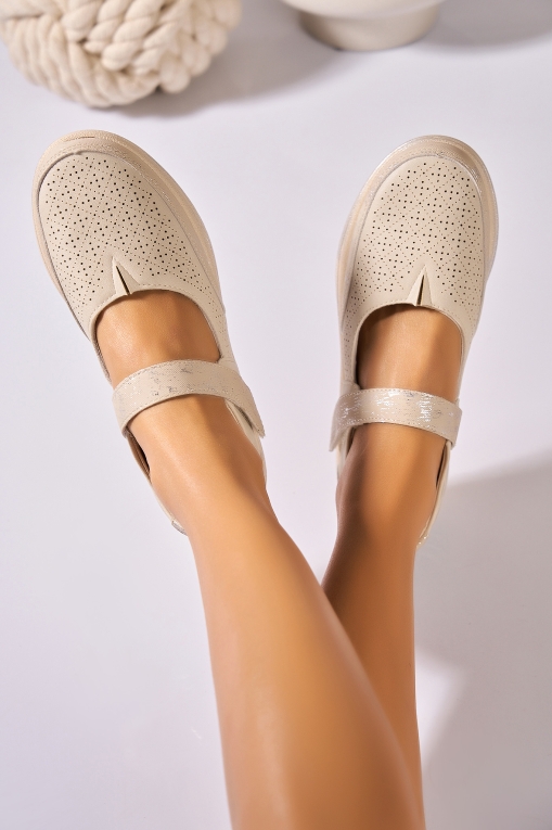 Pantofi dama casual Bej din Piele Ecologica Ainsley - Img 3