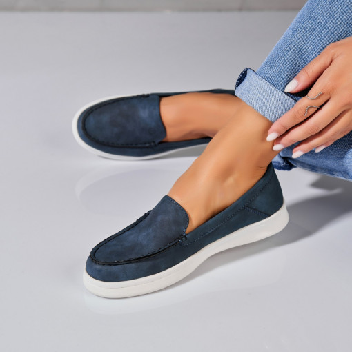 Pantofi dama casual Bleumarin din Piele Ecologica Nieve - Img 3