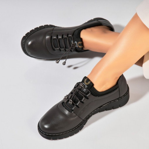 Pantofi dama casual Gri din Piele Ecologica Fira - Img 3