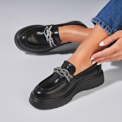 Pantofi dama casual Negri din Piele Ecologica Aylen - Img 3