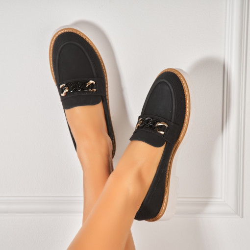 Pantofi dama casual Negri din Piele Ecologica Kamari - Img 2