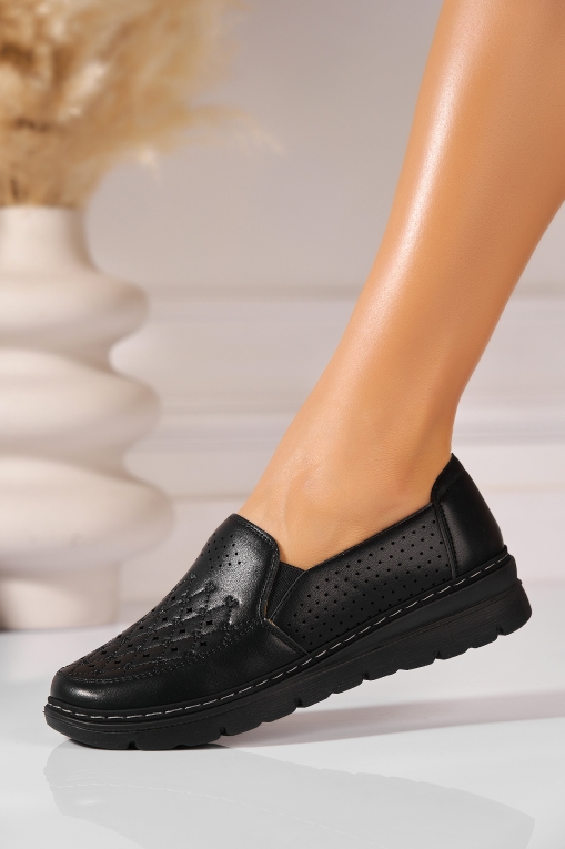 Pantofi dama casual Negri din Piele Ecologica Keyona - Img 2