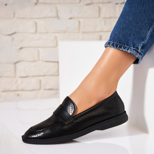 Pantofi dama casual Negri din Piele Ecologica Mykia - Img 3