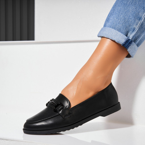 Pantofi dama casual Negri din Piele Ecologica Raima - Img 2