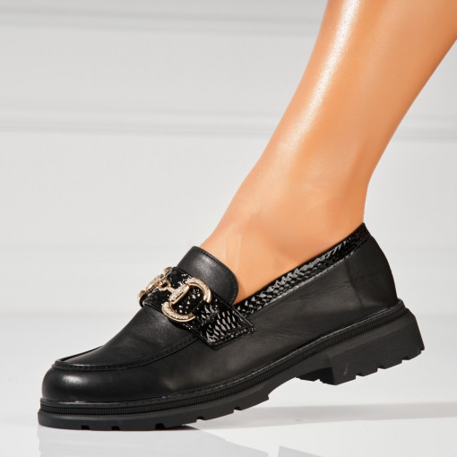 Pantofi dama casual Negri din Piele Ecologica Rylon - Img 4