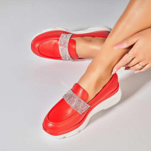 Pantofi dama casual Rosii din Piele Ecologica Akai - Img 2