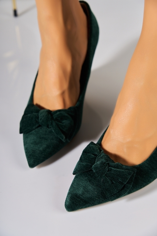 Pantofi dama stiletto Verzi din Piele Ecologica Intoarsa Miruki - Img 3