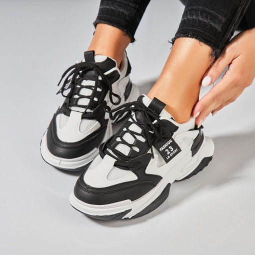 Adidasi Dama Albi din Piele Ecologica Ruth2 - Img 2