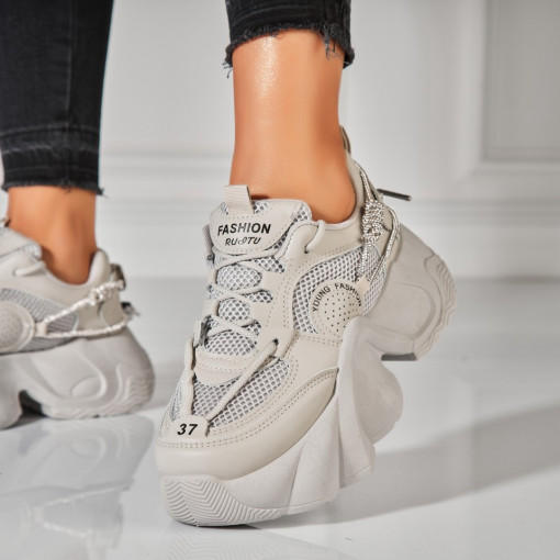 Adidasi Dama Gri din Piele Ecologica Emry - Img 3