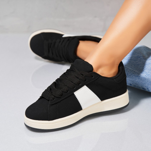 Adidași damă Piele Ecologica Intoarsa Negru Cynia - Img 3