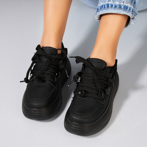 Adidași damă Piele Ecologica Negru Deya - Img 3