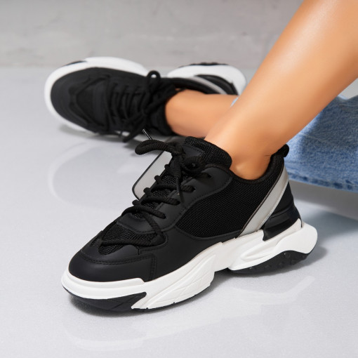 Adidași damă Piele Ecologica Negru Zarie - Img 2