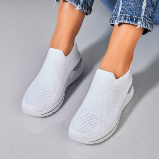 Adidași damă Textil Alb Sofya - Img 3