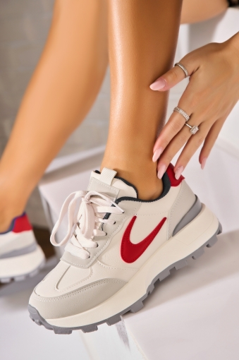 Adidași de damă Piele Ecologica Alb Raylie - Img 2