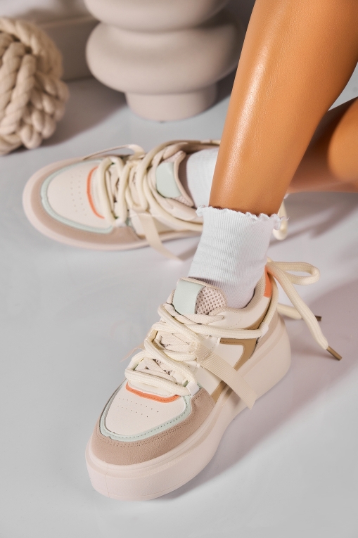 Adidași de damă Piele Ecologica Bej Maliea - Img 3