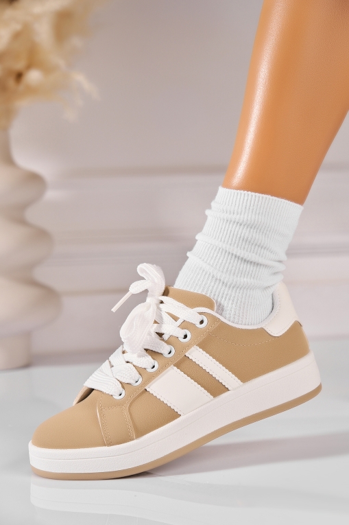 Adidași de damă Piele Ecologica Kaki Iriana - Img 3