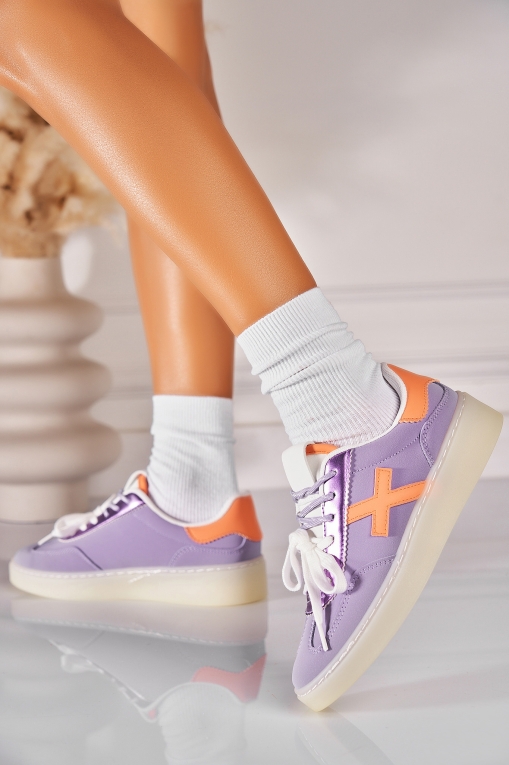 Adidași de damă Piele Ecologica Mov Soliana - Img 3