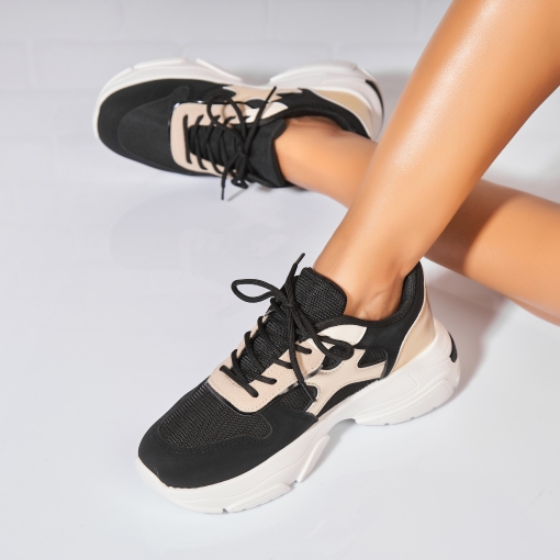 Adidași de damă Piele Ecologica Negru Sabina - Img 2