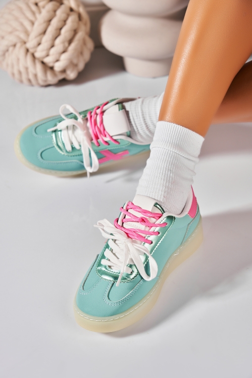 Adidași de damă Piele Ecologica Verde Soliana - Img 2