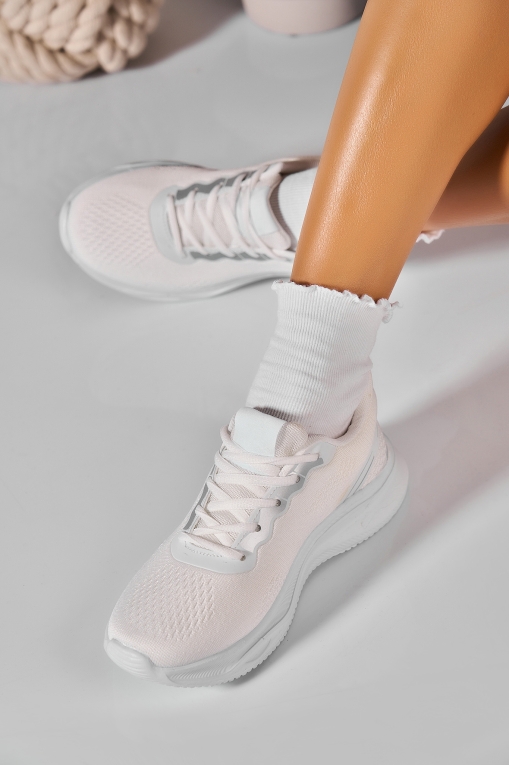 Adidași de damă Textil Alb Elaria - Img 2