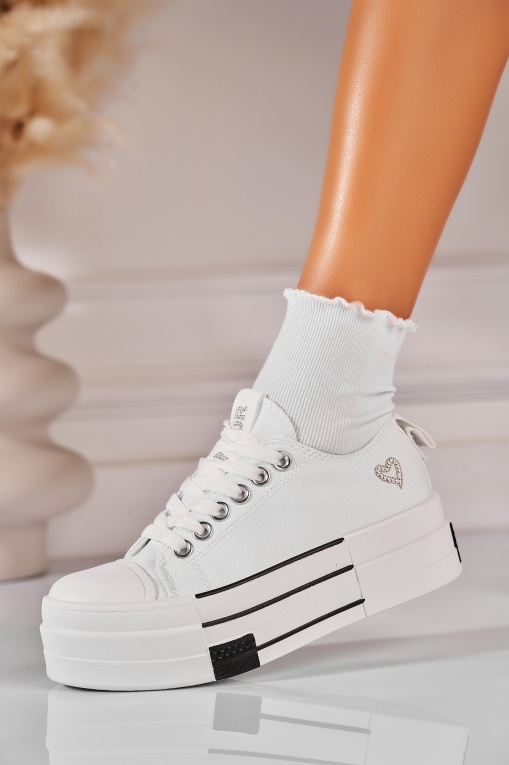 Adidași de damă Textil Alb Kylea - Img 4