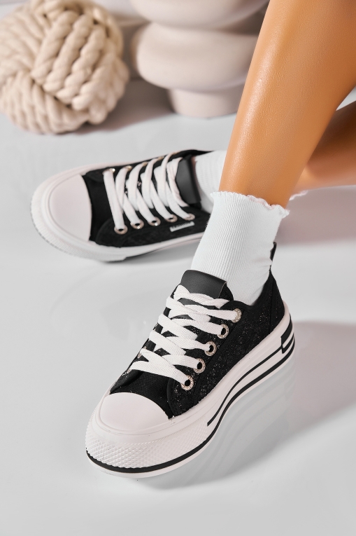 Adidași de damă Textil Negru Daeja - Img 3