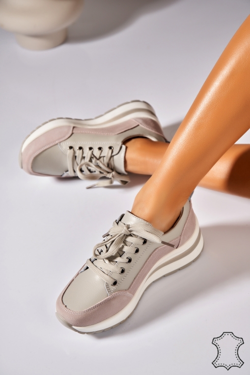 Adidasi Piele Naturala Gri Kynlei - Img 2