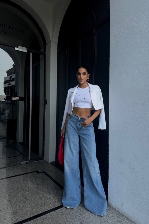 Blugi Damă Oversize Albastri Skyler - Img 4