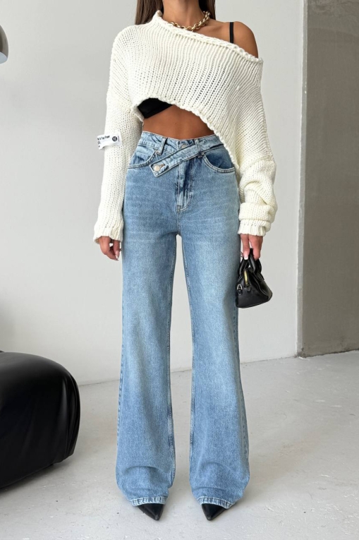 Blugi Regular Fit Albastri Zunaira - Img 4