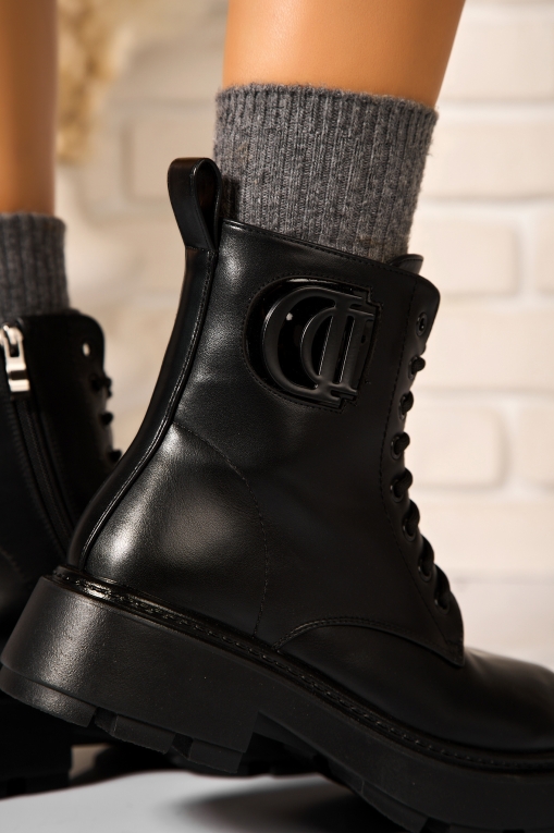 Ghete Dama Imblanite Negre din Piele Ecologica Madelina - Img 4