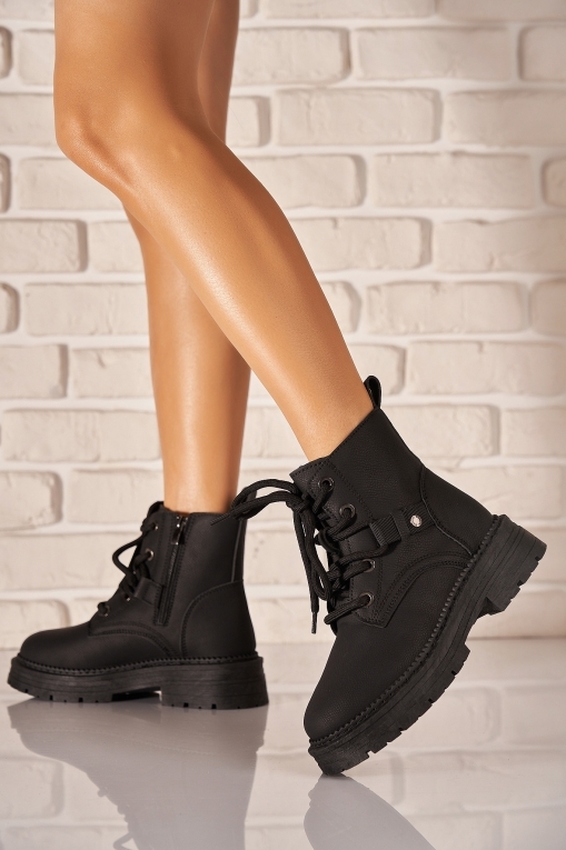 Ghete Dama Toamna Negre din Piele Ecologica Moksha - Img 2