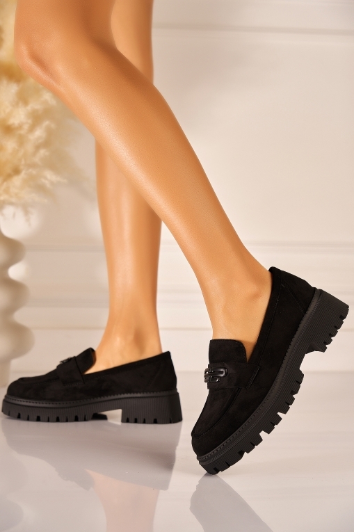 Loafers Dama Piele Ecologica Intoarsa Negri Layra2 - Img 2