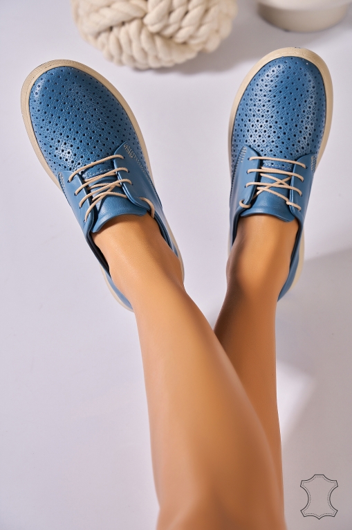 Mocasini dama Piele Naturala Albastri Mazikeen - Img 2