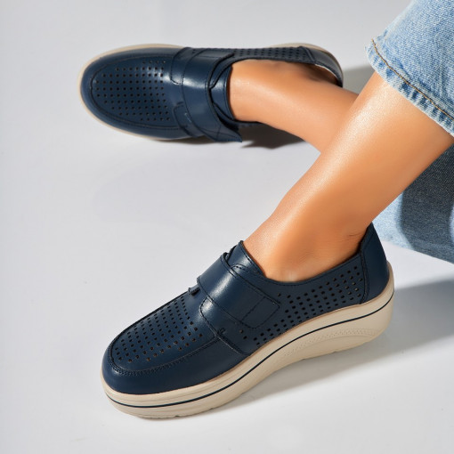 Mocasini dama Piele Naturala Bleumarin Izana - Img 4