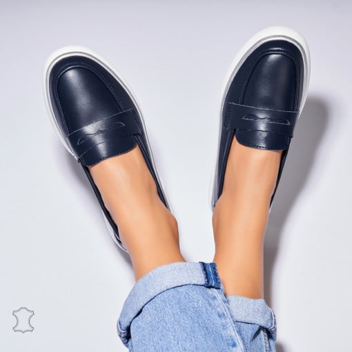 Mocasini dama Piele Naturala Bleumarin Neyda - Img 3