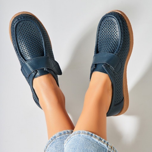 Mocasini dama Piele Naturala Bleumarin Takari - Img 3