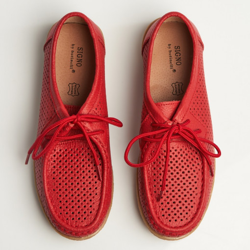 Mocasini dama Piele Naturala Rosii Jyana - Img 2