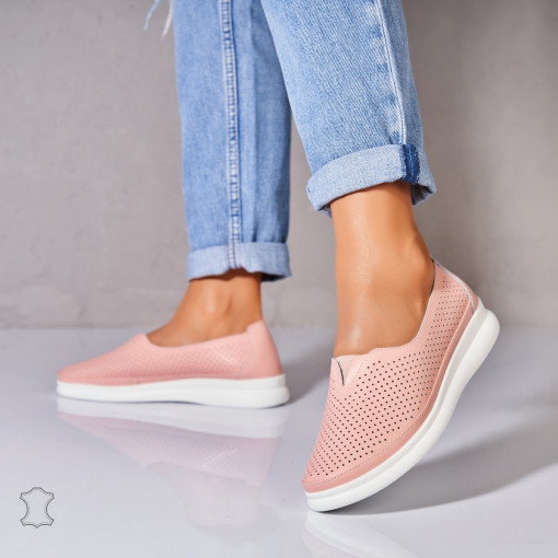 Mocasini dama Piele Naturala Roz Zyere - Img 3