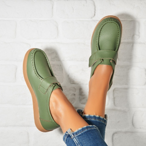 Mocasini dama Piele Naturala Verzi Genesi - Img 3