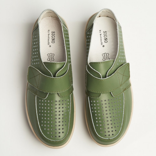 Mocasini dama Piele Naturala Verzi Izana - Img 3