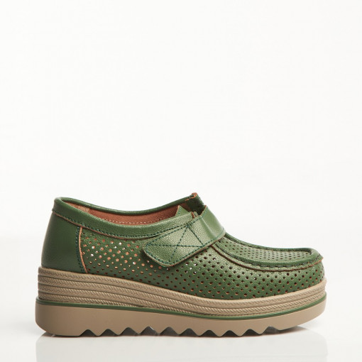 Mocasini dama Piele Naturala Verzi Kya - Img 4