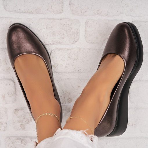 Pantofi dama casual Bronz din Piele Ecologica Penny - Img 3