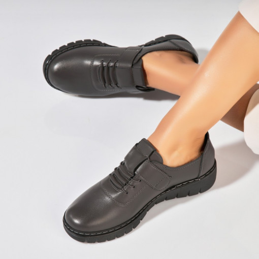 Pantofi dama casual Gri din Piele Ecologica Azya - Img 2