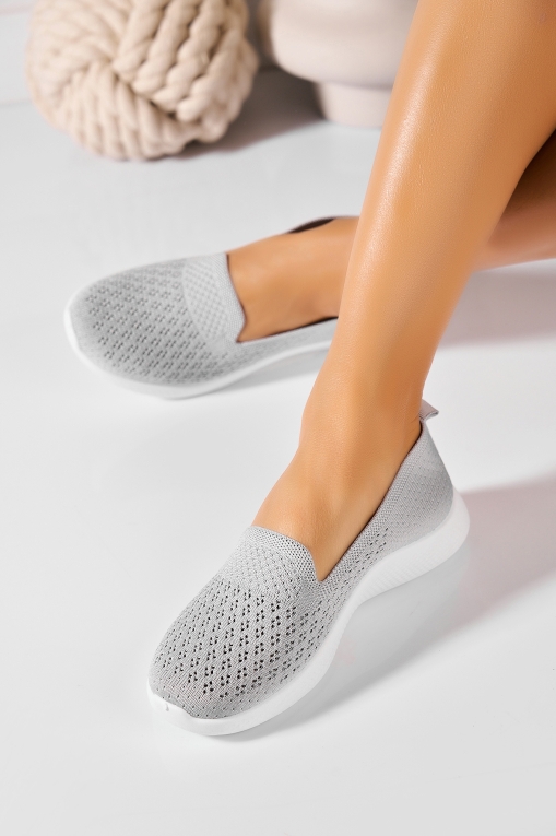 Pantofi dama casual Gri din Textil Ayeza - Img 2