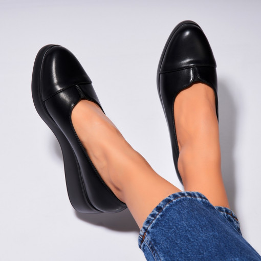 Pantofi dama casual Negri din Piele Ecologica Aerin - Img 2