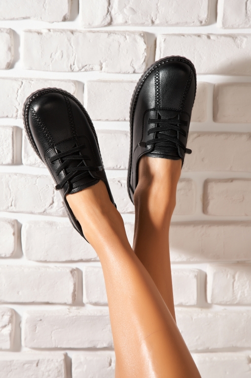 Pantofi dama casual Negri din Piele Ecologica Ariella - Img 2