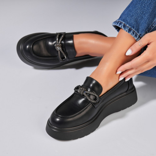 Pantofi dama casual Negri din Piele Ecologica Aryn - Img 2