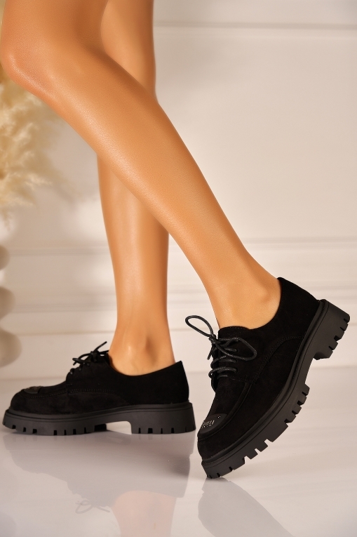 Pantofi dama casual Negri din Piele Ecologica Intoarsa Laken2 - Img 2
