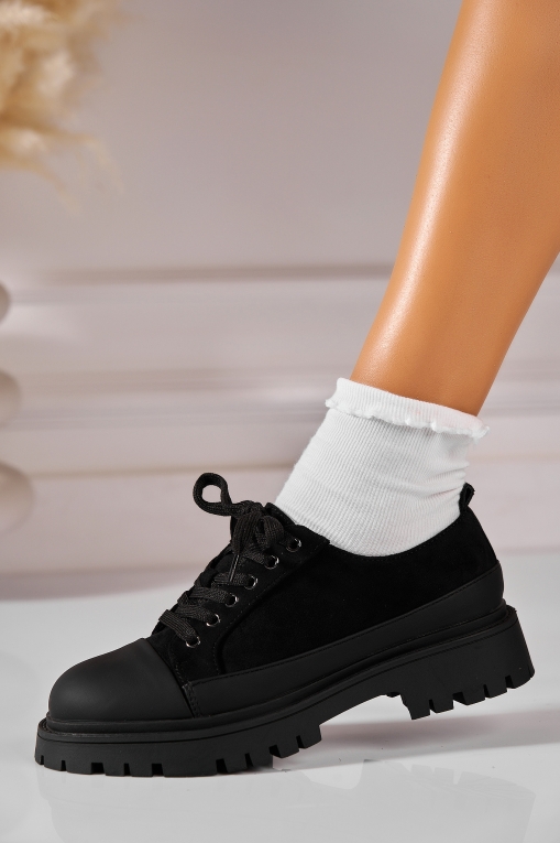 Pantofi dama casual Negri din Piele Ecologica Intoarsa Maraki2 - Img 3